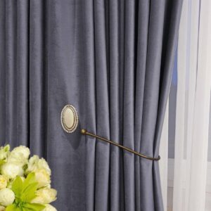 Комплект штори блекаут оксамит Sherly Royal. Колір темний сірий