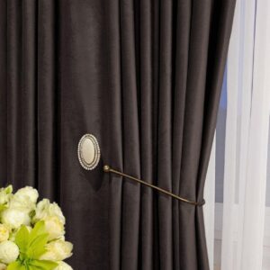 Тканина для штор блекаут оксамит Sherly Royal. Шторна тканина колір венге (темний коричневий)