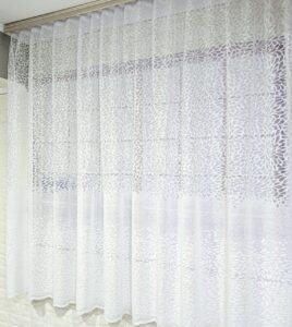 Короткий тюль жаккард. Цвет белый. Тюль на кухню, балкон, веранду, дачу. Высота 1,6м