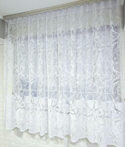 Короткий тюль мрамор жаккард. Цвет белый. Тюль на кухню, балкон, веранду, дачу. Высота 1,6м