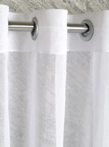 Готовий тюль на люверсах. Тканина льон з батистом. Колір білий