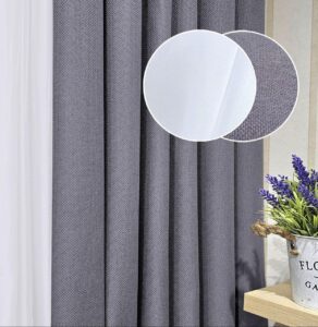 Комплект штори і тюль. Тканина блекаут льон рогожка + шифон. Колір: сірі штори, білий тюль