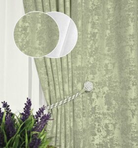 Комплект штори і тюль. Тканина жаккард мармур + шифон. Колір: фісташкові штори, білий тюль