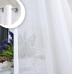 Готовий тюль на люверсах. Тканина льон. Колір білий 6