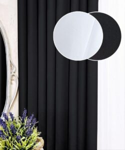 Комплект штори і тюль. Тканина блекаут + шифон вуаль. Колір: чорні штори, білий тюль