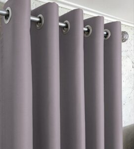 Комплект шторы блэкаут на люверсах. Готовые шторы светло-серого цвета