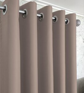 Комплект штори блекаут на люверсах. Готові штори сіро-бежевого кольору