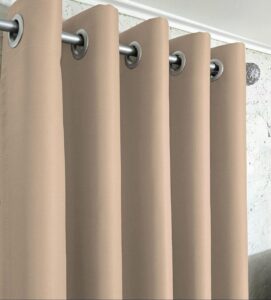 Комплект бежеві штори блекаут Shadow. Готові штори на люверсах