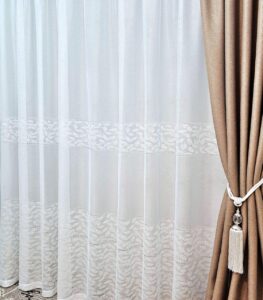 Тюль жаккард, коллекция Aylin. Цвет белый