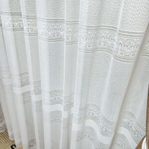 Тюль жаккард елочка. Цвет белый