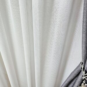 Готовий щільний тюль льон білий, з люрексовою ниткою (3м*2,3м)