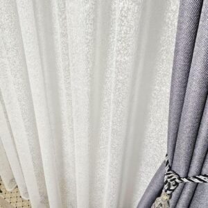 Тюль жаккард Snowflake. Цвет айвори