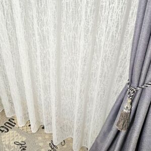 Готовый тюль жаккард. Цвет айвори (3м*2,3м)