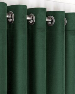 Комплект штори блекаут оксамит Sherly Royal на люверсах. Колір зелений