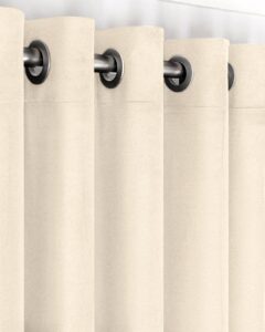 Комплект штори блекаут оксамит Sherly Royal на люверсах. Колір молочний