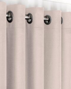 Комплект штори блекаут оксамит Sherly Royal на люверсах. Колір перлинний