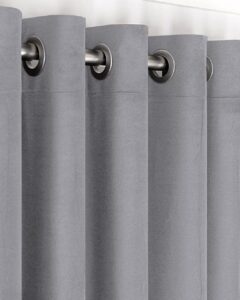 Комплект штори блекаут оксамит Sherly Royal на люверсах. Колір сірий