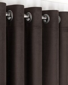 Комплект штори блекаут оксамит Sherly Royal на люверсах. Колір венге (темний коричневий)