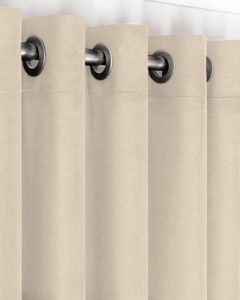 Комплект штори блекаут оксамит Sherly Royal на люверсах. Колір світлий бежевий
