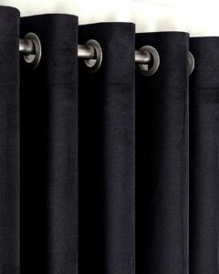 Комплект штори блекаут оксамит Sherly Royal на люверсах. Колір чорний