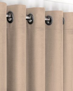 Комплект штори блекаут оксамит Sherly Royal на люверсах. Колір бежевий