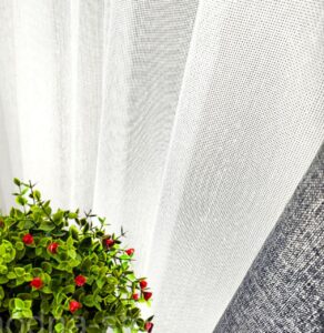Готовый тюль лен Eyfel, цвет белый (3м*2,3м)